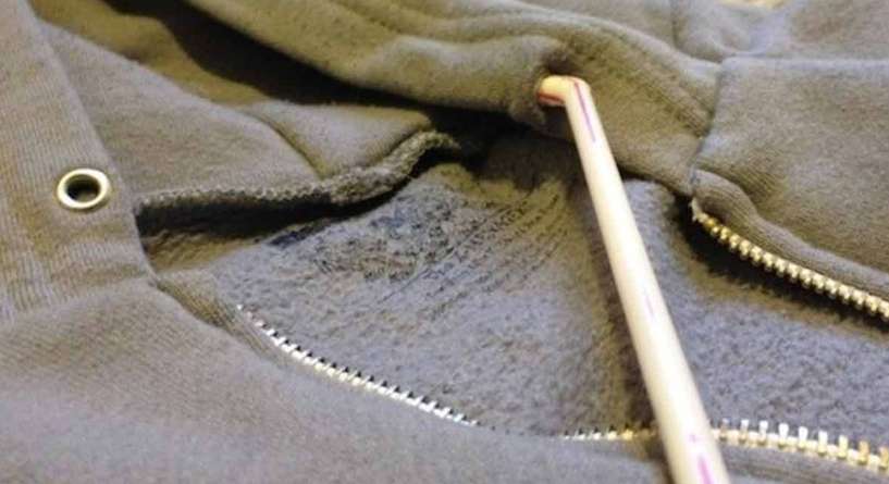 طريقة سهلة لاعادة ادخال شريط قبعة السترة بالفيديو