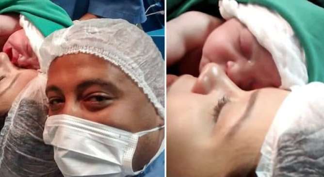 طفل مولود حديثا يصدم كل من في غرفة الولادة