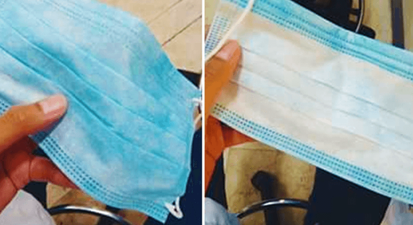 سبب وجود لونين في الكمامة الطبية